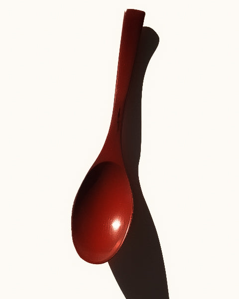 Wooden Orange Lacquer Spoon